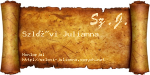 Szlávi Julianna névjegykártya