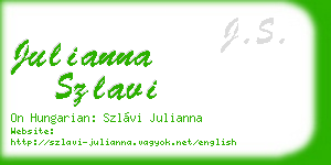 julianna szlavi business card