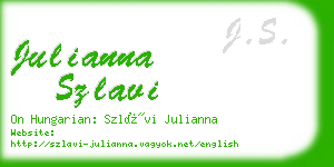 julianna szlavi business card